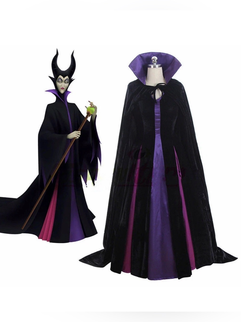 Maleficent-Inspired Black and Purple Cosplay Costume